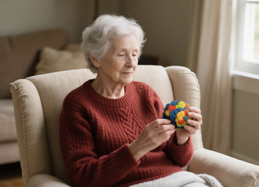 Pelota antistress colorida para estimulacion sensorial en personas con demencia