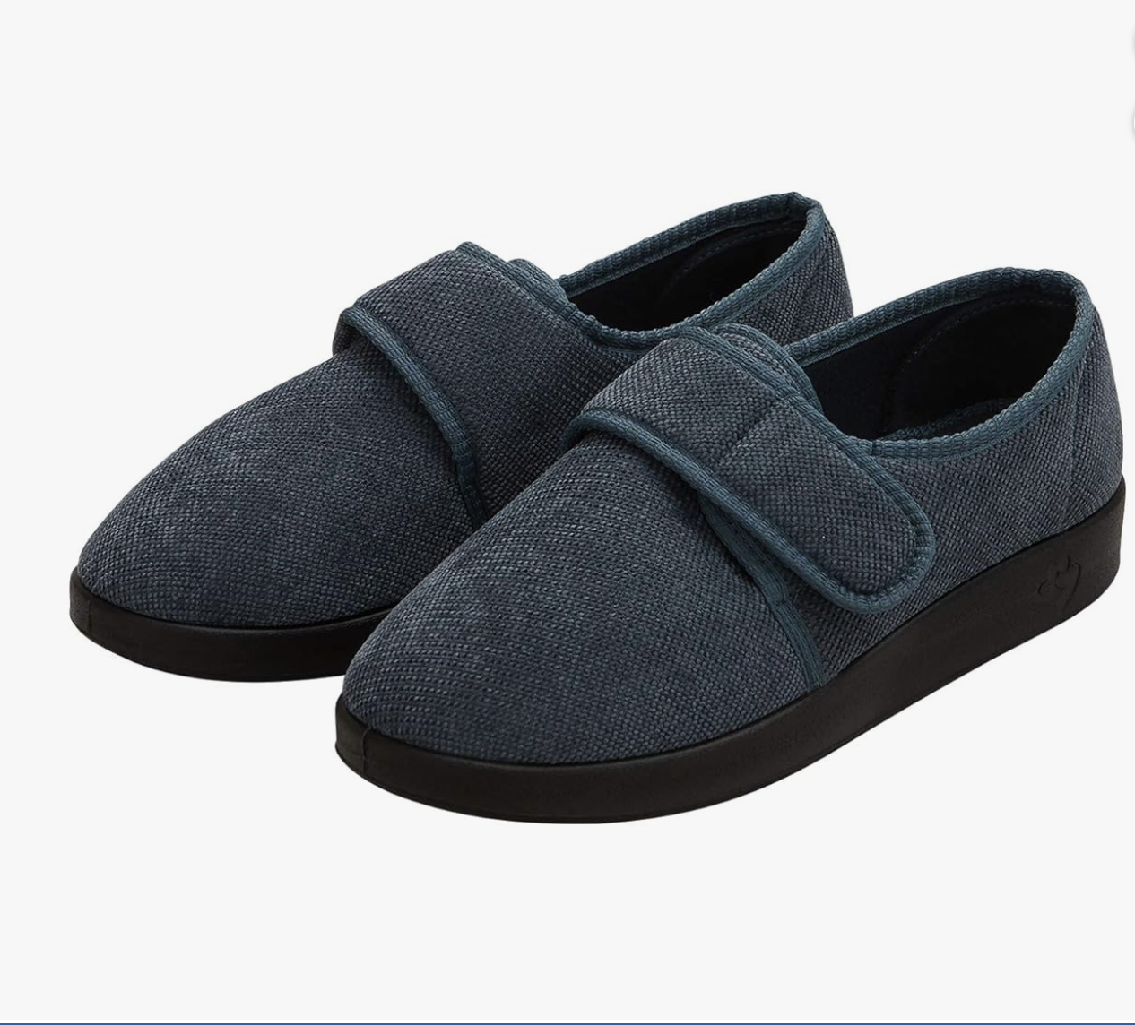 Silverts - Pantuflas antideslizantes con velcro para hombre, color azul marino