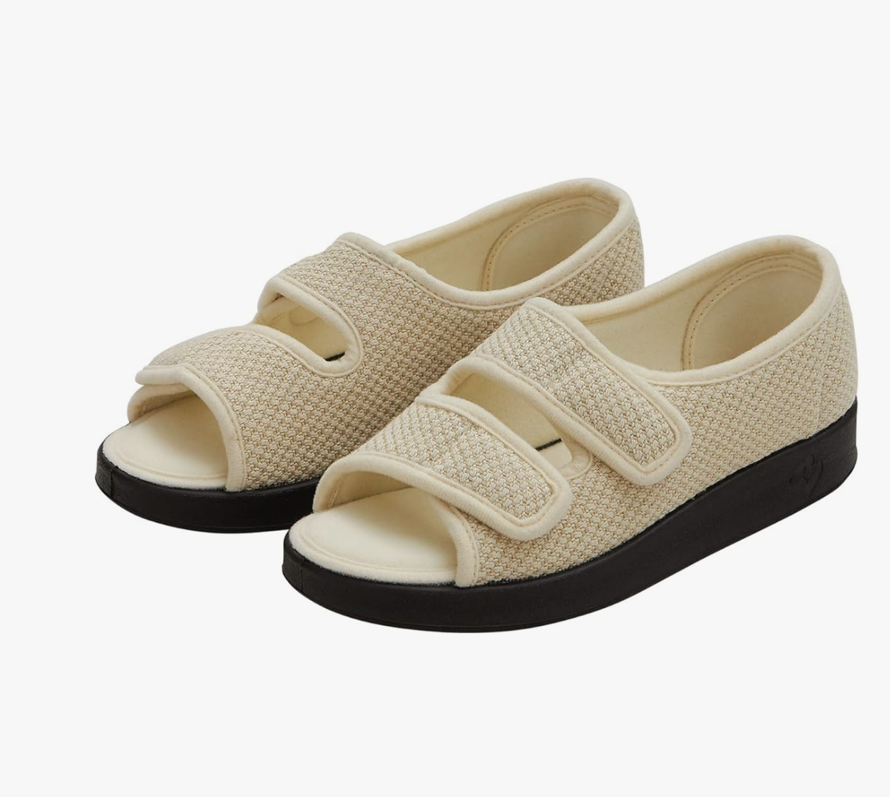 Silverts - Pantuflas antideslizantes con velcro para mujer, color beige