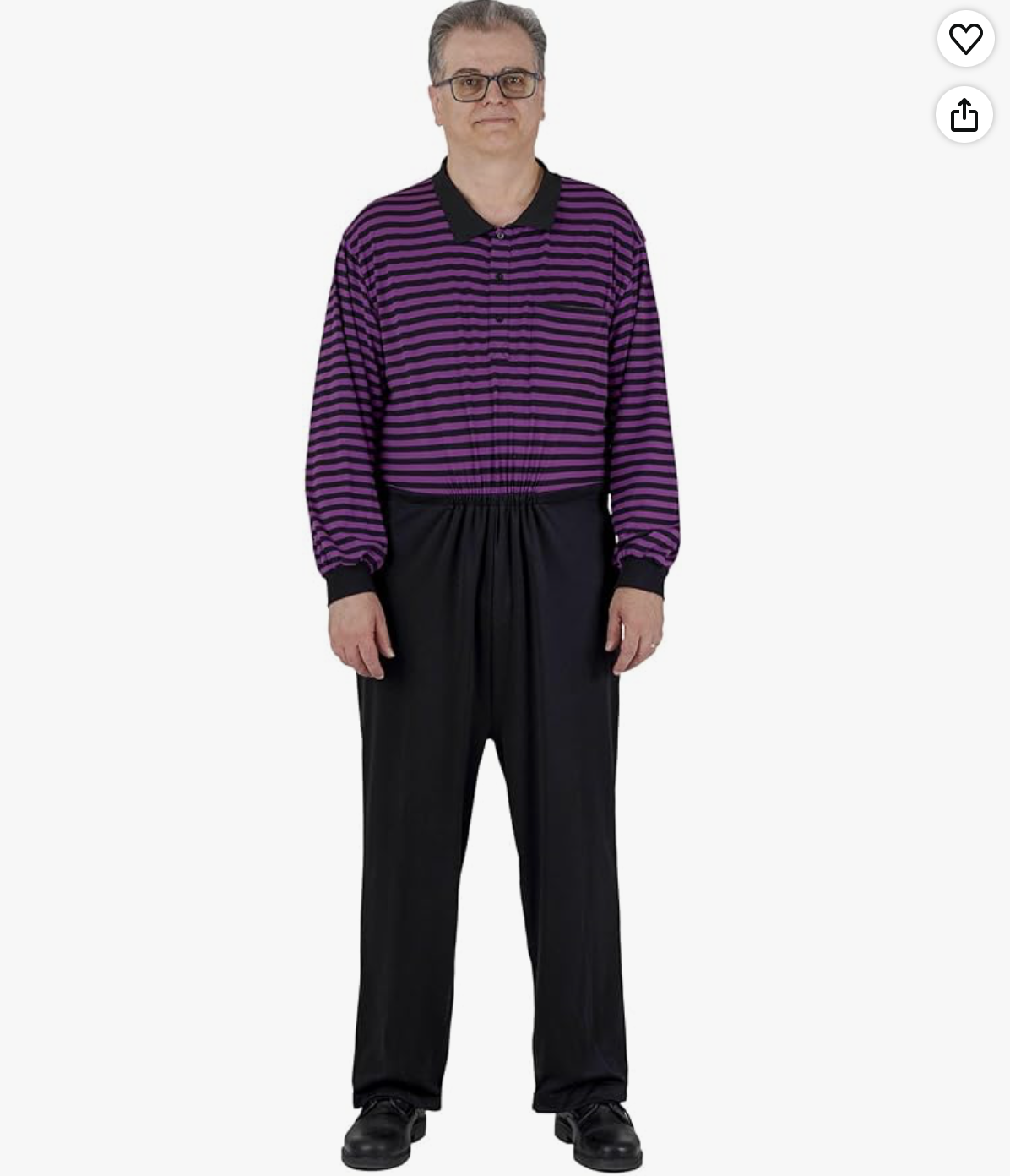 YOOJOO - Jumpsuit anti-desvestir unisex con cierre trasero, rayas moradas
